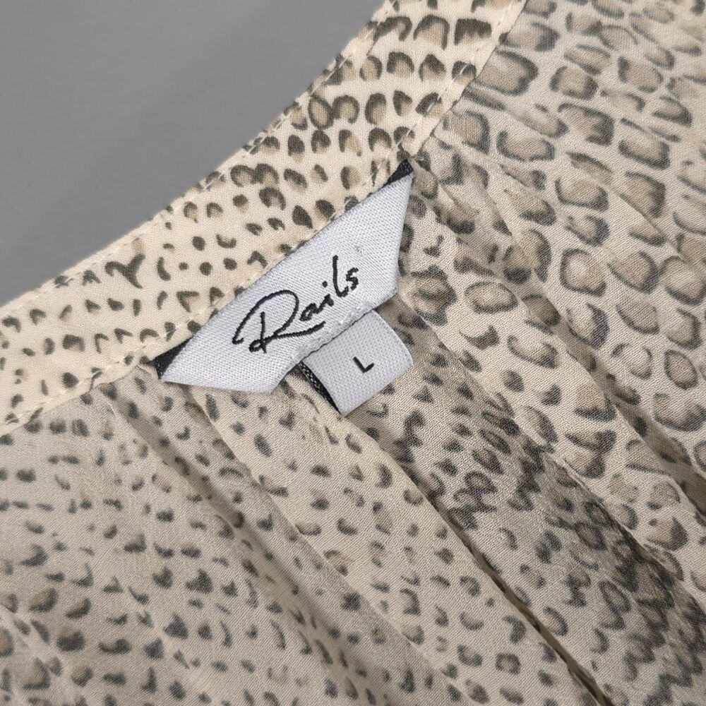 RAILS Women's Mini Dress LARGE Smocked Jasmine Cream Snakeskin‎ 923-148-2510 View 2